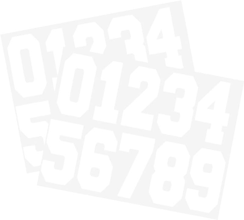 Chalkallaboutit Sports Helmet Numbers 2" Tall by 1" Wide by ® Baseball, Softball, Hockey, Football and Lacrosse - Image 1
